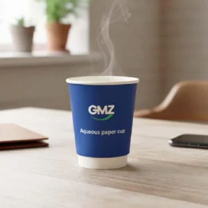 Aqueous double-wall paper cup