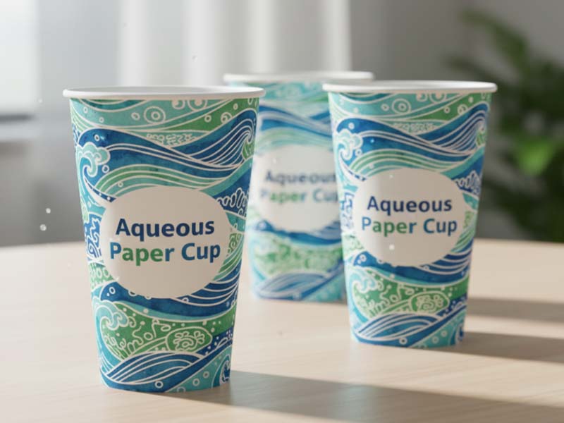 Aqueous paper cups