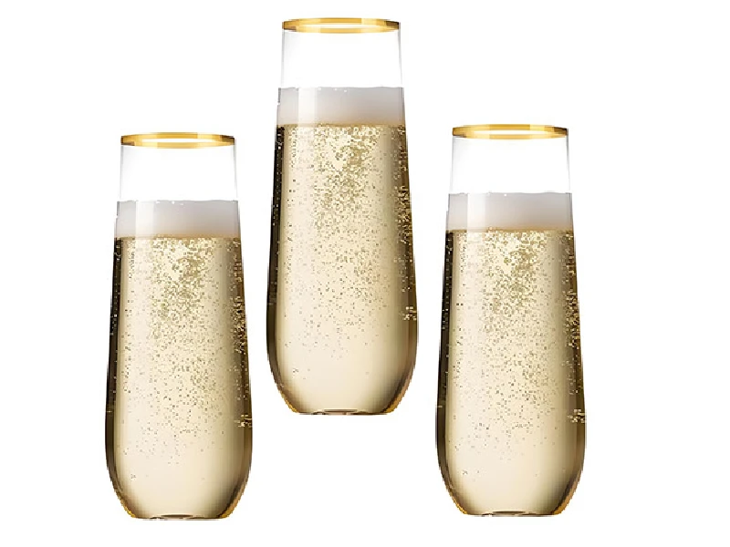 U-shaped plastic champagne cups