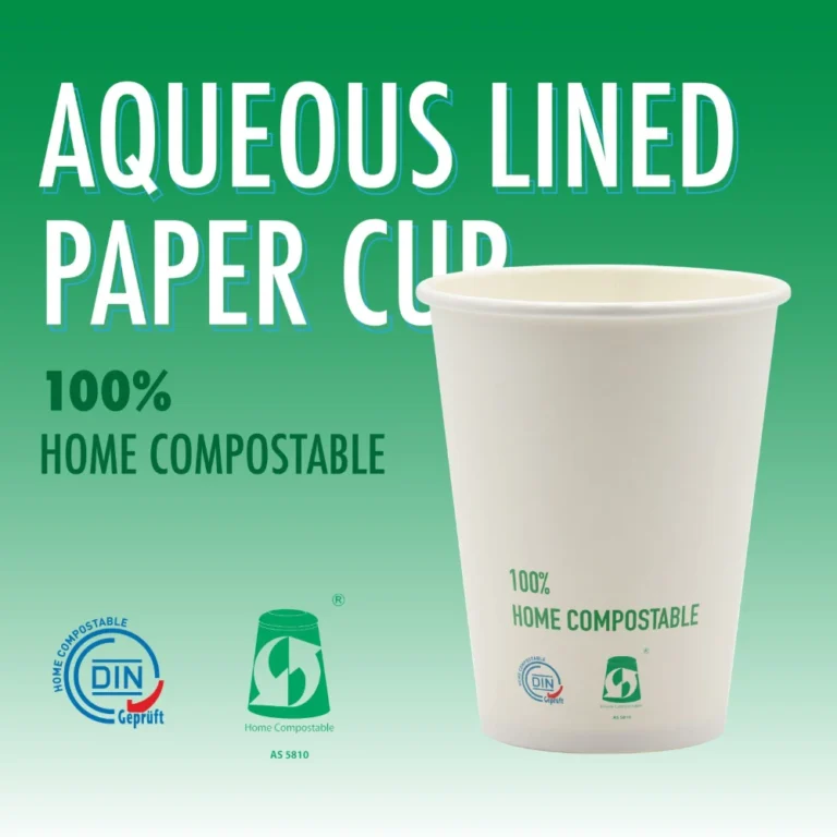 Aqueous Lined Paper Cup 100% Home Compostable