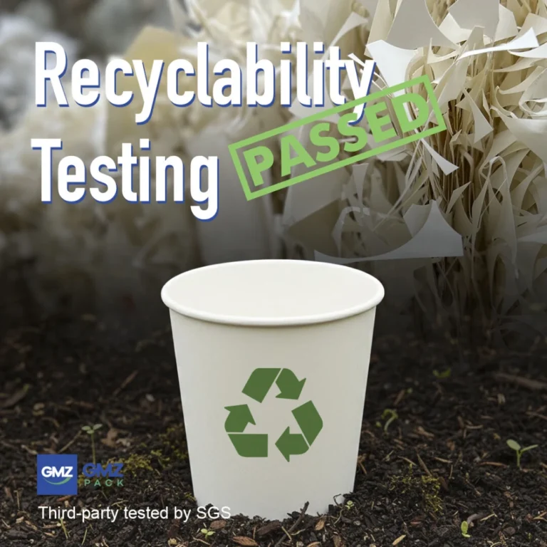 SGS recyclability test sample of GMZ paper cup under the PTS-RH 021:97 method