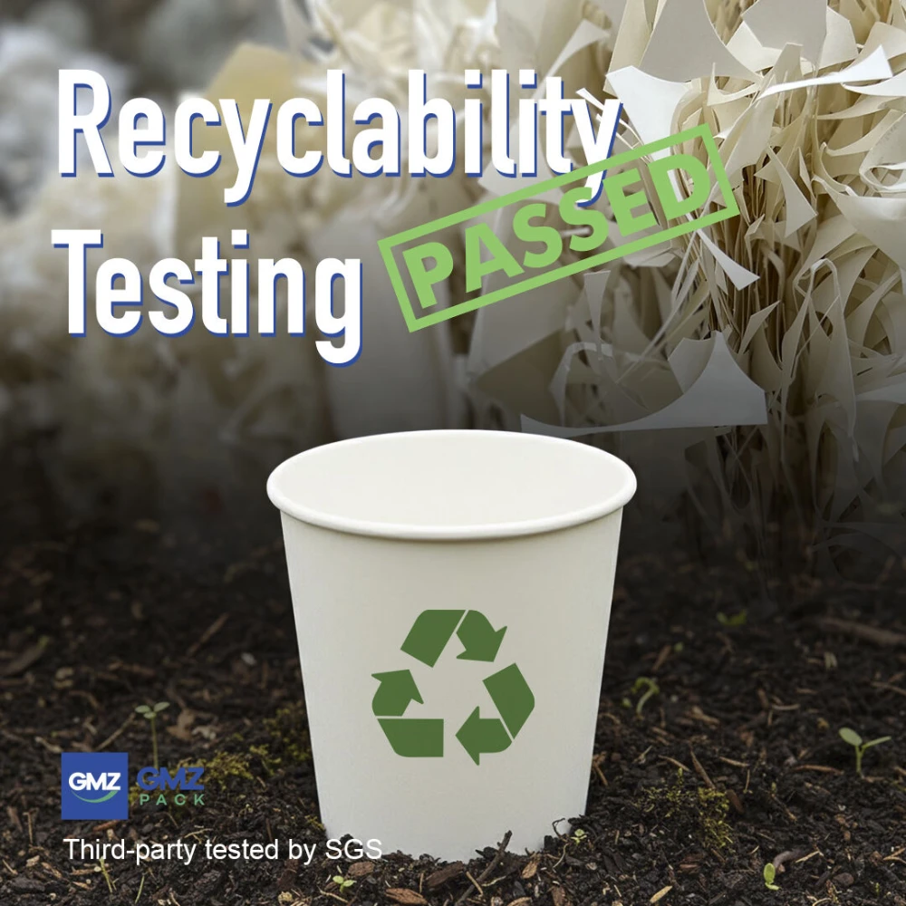 SGS recyclability test sample of GMZ paper cup under the PTS-RH 021:97 method
