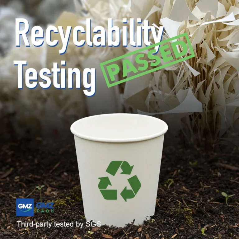 SGS recyclability test sample of GMZ paper cup under the PTS-RH 021_97 method