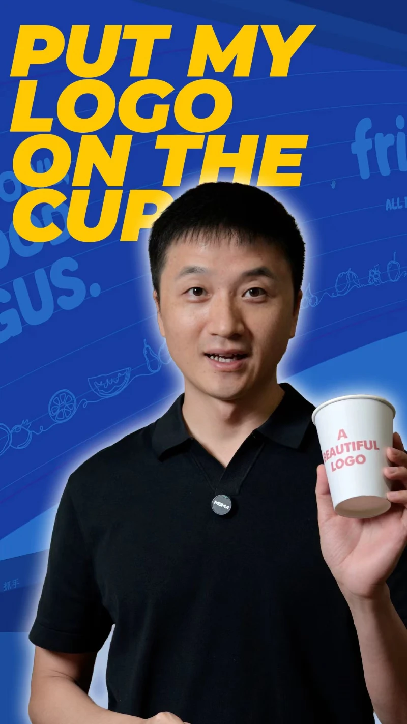Custom logo artwork prepared for printed paper cups