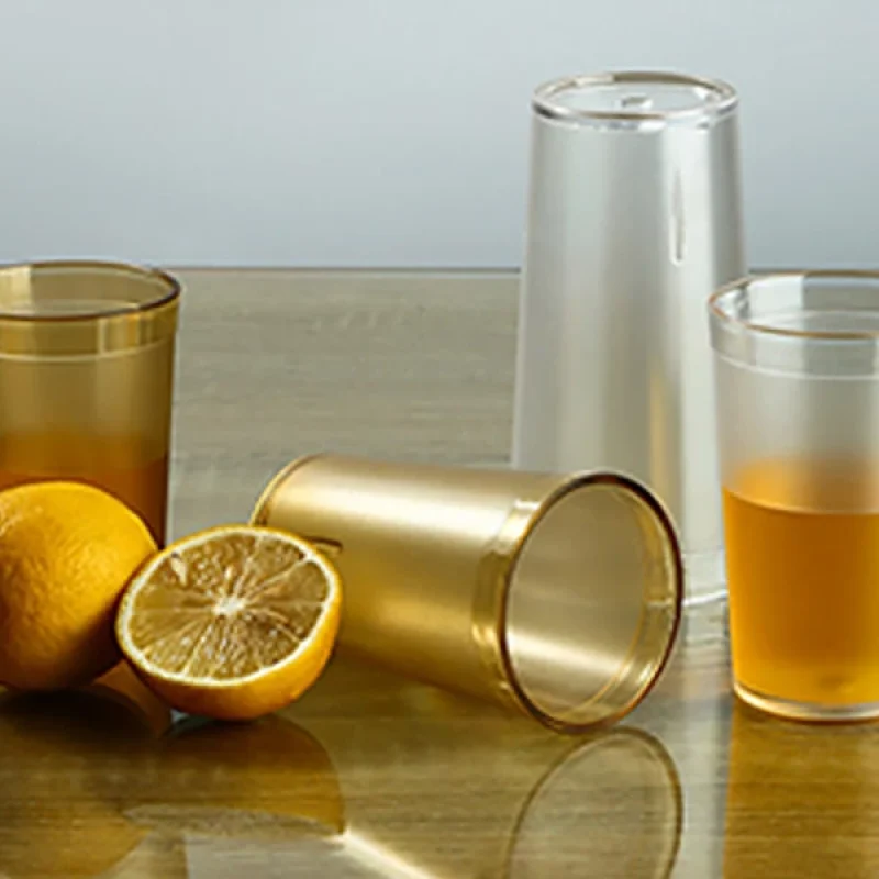 Custom disposable plastic cups for beer and wine at a festival