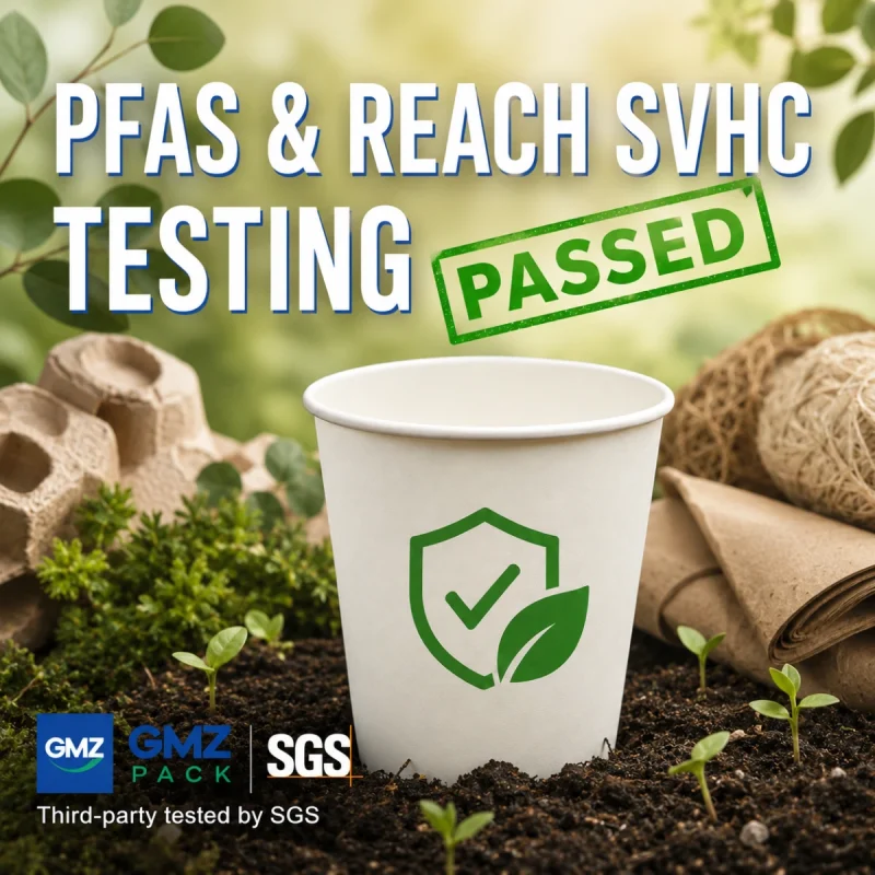 GMZ paper cups pass SGS PFAS and REACH SVHC testing for PPWR-related compliance preparation